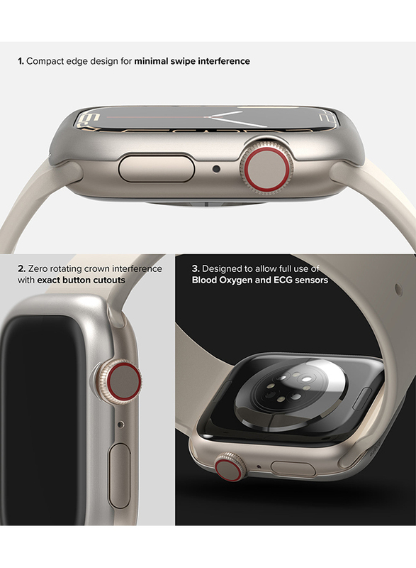 Ringke Bezel Styling Compatible with Apple Watch 7 45mm Stainless Steel Adhesive Frame Ring Cover Anti Scratch Protection for Apple Watch7 45mm - Silver (45-09)